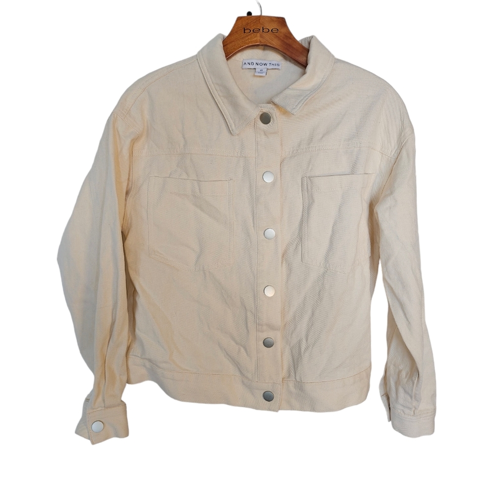 And Now This Women's Jean Jacket off-white cream Size XS